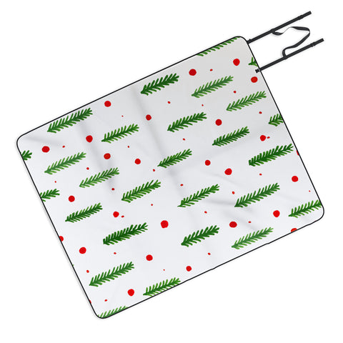 Angela Minca Christmas branches and berries Picnic Blanket