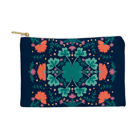 Angela Minca Clovers and flowers Pouch