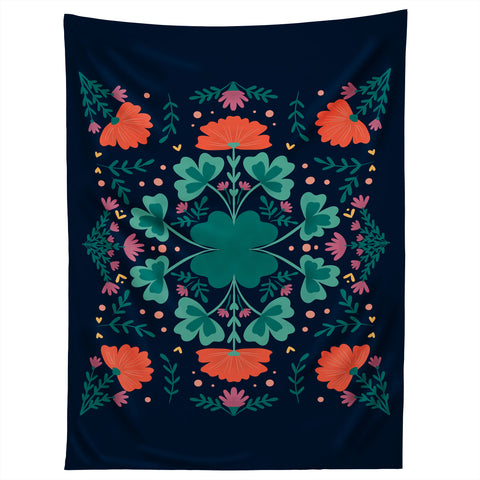 Angela Minca Clovers and flowers Tapestry