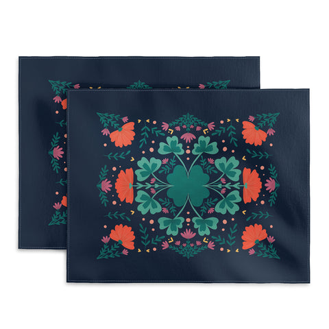 Angela Minca Clovers and flowers Placemat