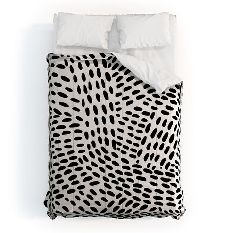 Angela Minca Dot lines black and white Comforter