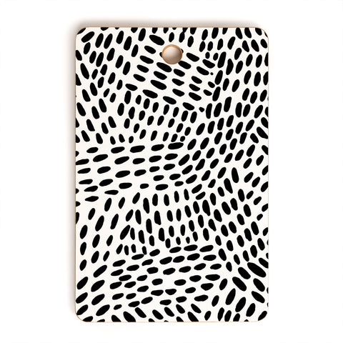 Angela Minca Dot lines black and white Cutting Board Rectangle