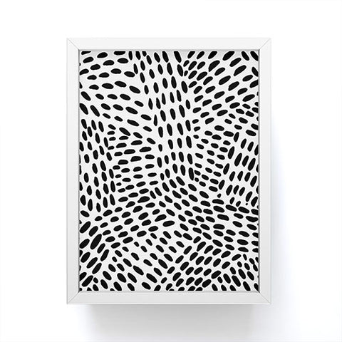 Angela Minca Dot lines black and white Framed Mini Art Print