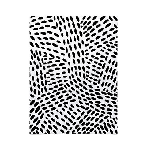 Angela Minca Dot lines black and white Poster