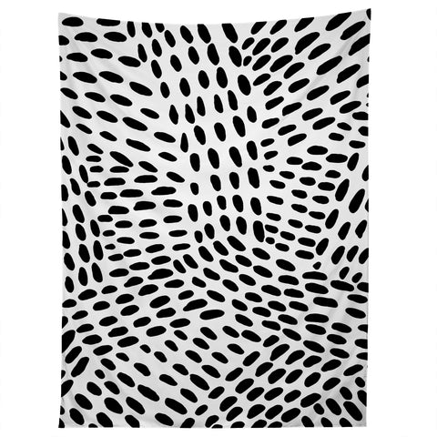 Angela Minca Dot lines black and white Tapestry