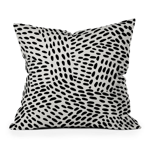 Angela Minca Dot lines black and white Throw Pillow