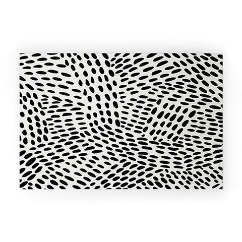 Angela Minca Dot lines black and white Welcome Mat