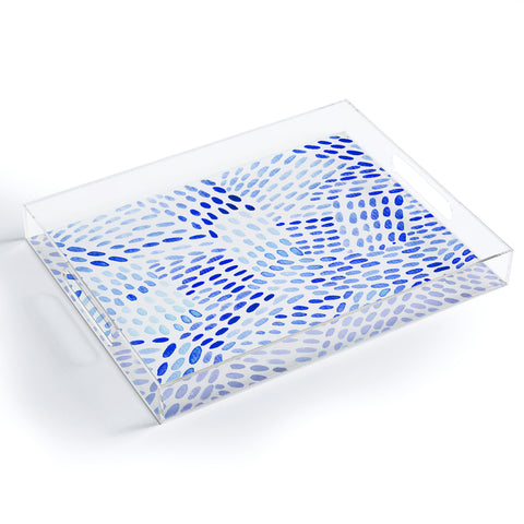 Angela Minca Dot lines blue Acrylic Tray
