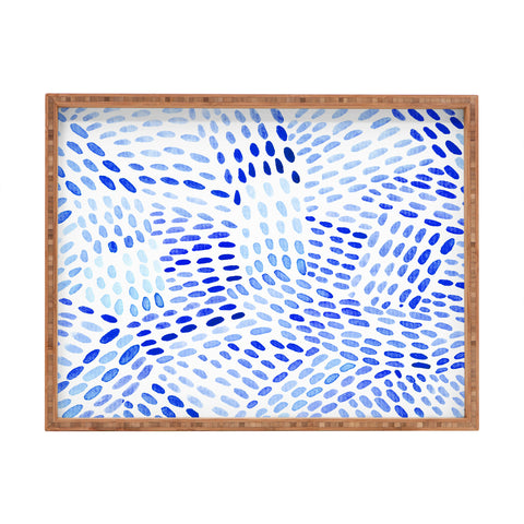 Angela Minca Dot lines blue Rectangular Tray