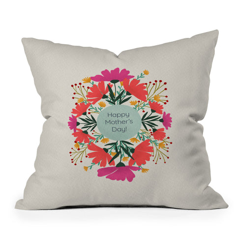 Angela Minca Happy mothers day floral Throw Pillow
