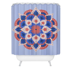 Angela Minca Modern floral mandala Shower Curtain