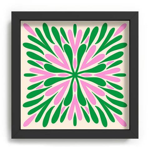 Angela Minca Modern Petals Green and Pink Recessed Framing Square