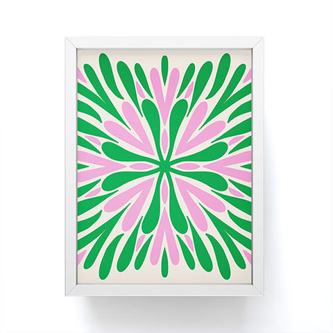 Angela Minca Modern Petals Green and Pink Framed Mini Art Print