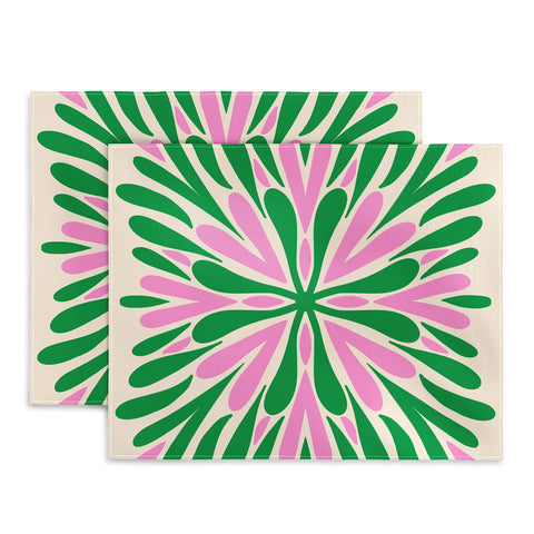 Angela Minca Modern Petals Green and Pink Placemat