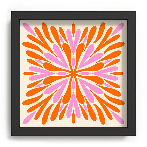 Angela Minca Modern Petals Orange and Pink Recessed Framing Square