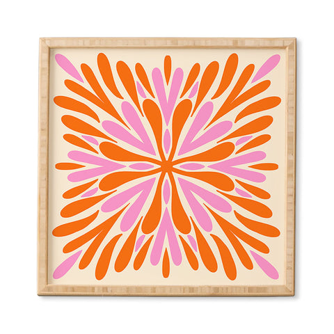 Angela Minca Modern Petals Orange and Pink Framed Wall Art