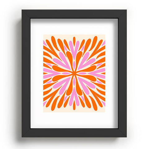 Angela Minca Modern Petals Orange and Pink Recessed Framing Rectangle