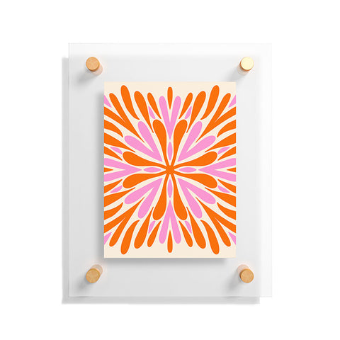 Angela Minca Modern Petals Orange and Pink Floating Acrylic Print
