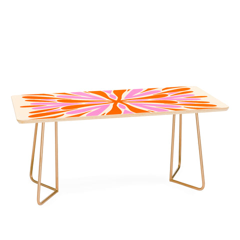Angela Minca Modern Petals Orange and Pink Coffee Table