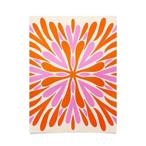 Angela Minca Modern Petals Orange and Pink Poster