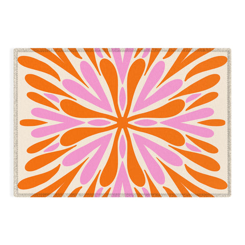 Angela Minca Modern Petals Orange and Pink Outdoor Rug