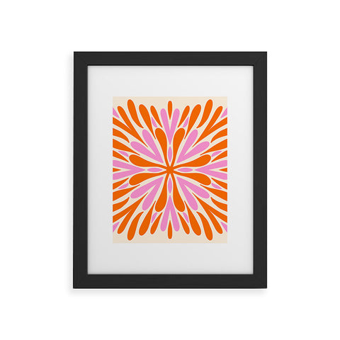Angela Minca Modern Petals Orange and Pink Framed Art Print