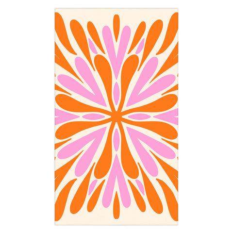 Angela Minca Modern Petals Orange and Pink Tablecloth