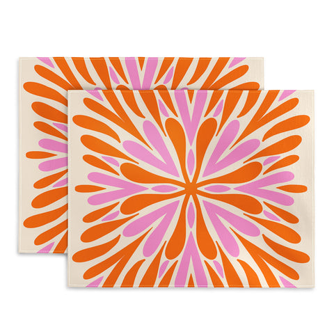 Angela Minca Modern Petals Orange and Pink Placemat