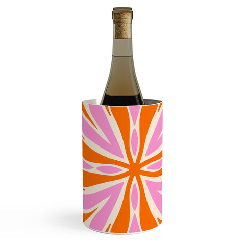 Angela Minca Modern Petals Orange and Pink Wine Chiller