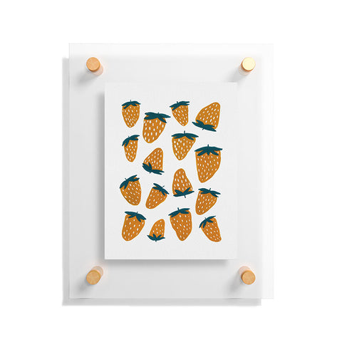 Angela Minca Organic orange strawberries Floating Acrylic Print