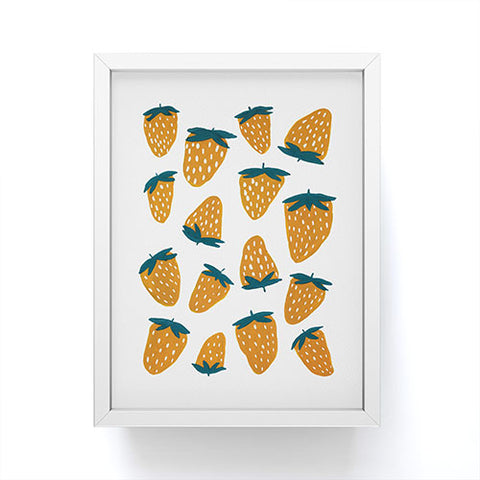 Angela Minca Organic orange strawberries Framed Mini Art Print