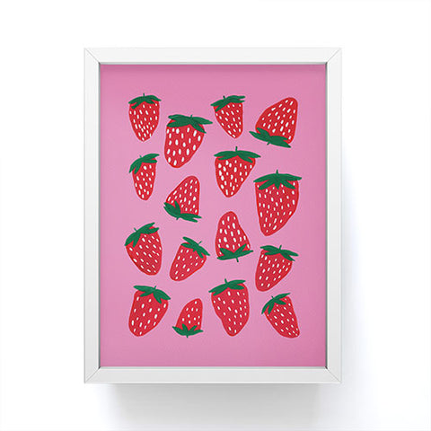 Angela Minca Organic summer strawberries Framed Mini Art Print