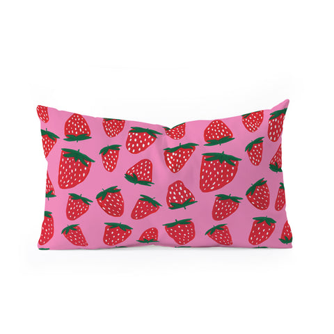 Angela Minca Organic summer strawberries Oblong Throw Pillow