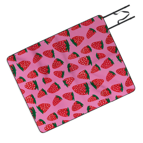 Angela Minca Organic summer strawberries Picnic Blanket