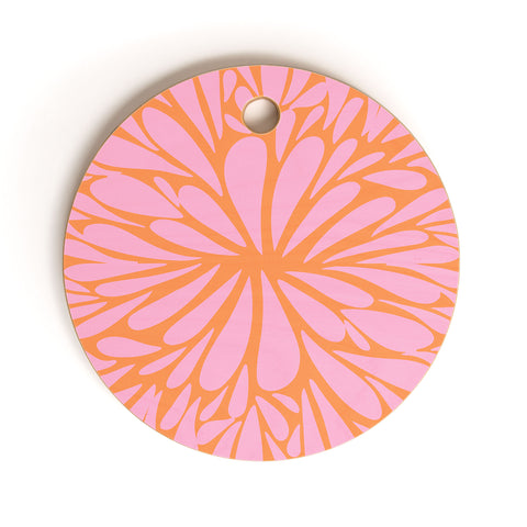 Angela Minca Pink pastel floral burst Cutting Board Round