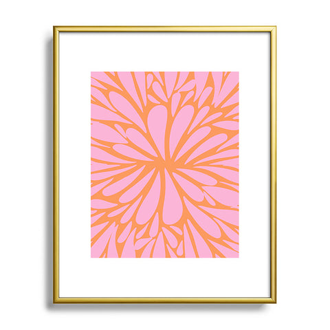Angela Minca Pink pastel floral burst Metal Framed Art Print