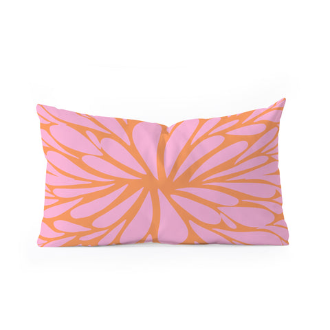 Angela Minca Pink pastel floral burst Oblong Throw Pillow