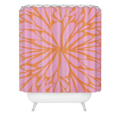 Angela Minca Pink pastel floral burst Shower Curtain