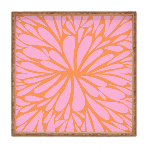Angela Minca Pink pastel floral burst Square Tray