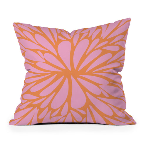 Angela Minca Pink pastel floral burst Throw Pillow