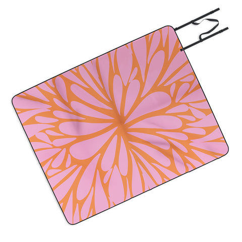 Angela Minca Pink pastel floral burst Picnic Blanket