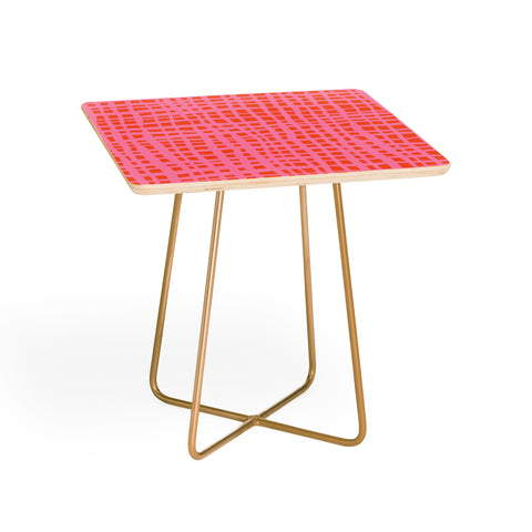 Angela Minca Retro grid orange and pink Side Table
