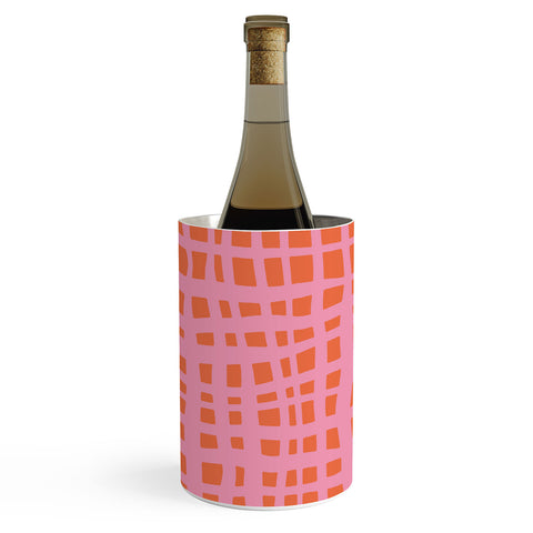 Angela Minca Retro grid orange and pink Wine Chiller