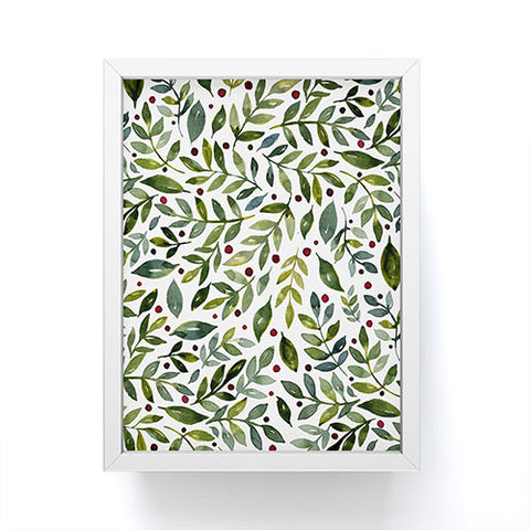 Angela Minca Seasonal branches green Framed Mini Art Print