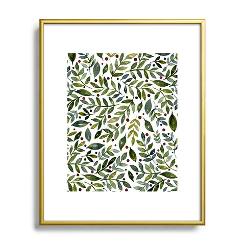 Angela Minca Seasonal branches green Metal Framed Art Print