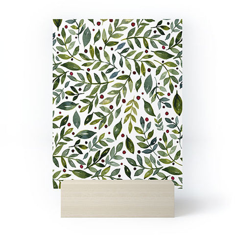 Angela Minca Seasonal branches green Mini Art Print