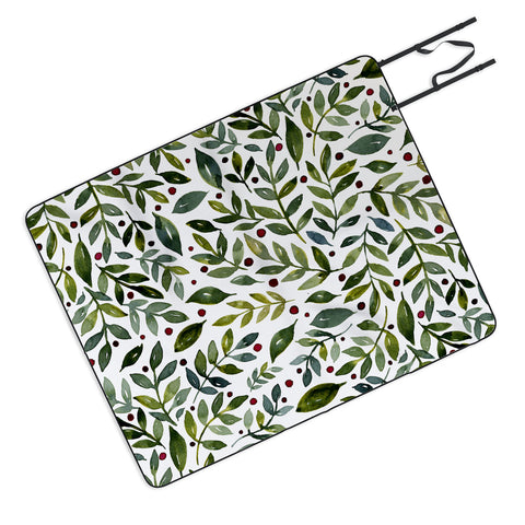 Angela Minca Seasonal branches green Picnic Blanket