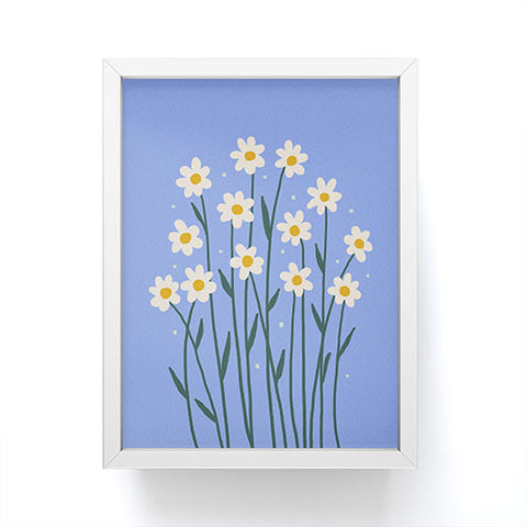 Angela Minca Simple daisies perwinkle Framed Mini Art Print