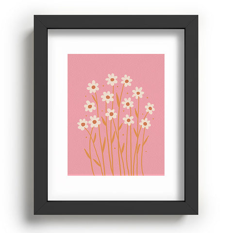 Angela Minca Simple daisies pink and orange Recessed Framing Rectangle