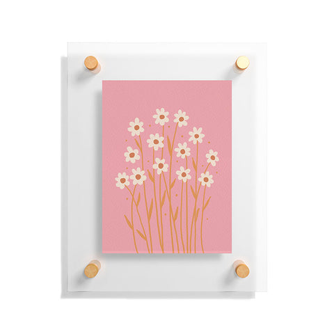 Angela Minca Simple daisies pink and orange Floating Acrylic Print